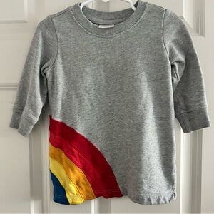 Hanna Andersson Gray Sweatshirt with Rainbow Accents
